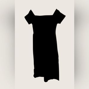 Black Smocked Off The Shoulder Dress